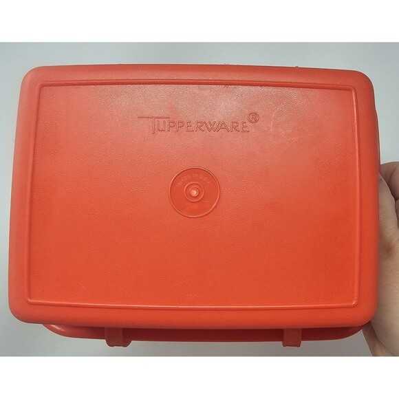 Tupperware Pack N Carry Lunch Box Set Vintage Paprika Red #1254-3 - Picture 7 of 16